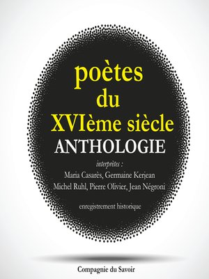 cover image of Poètes du XVIeme siècle, anthologie